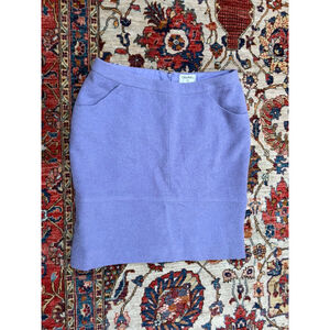 CHANEL Lavender Purple Bouclé Mini Skirt CC Button Pockets FR 50 Made in France